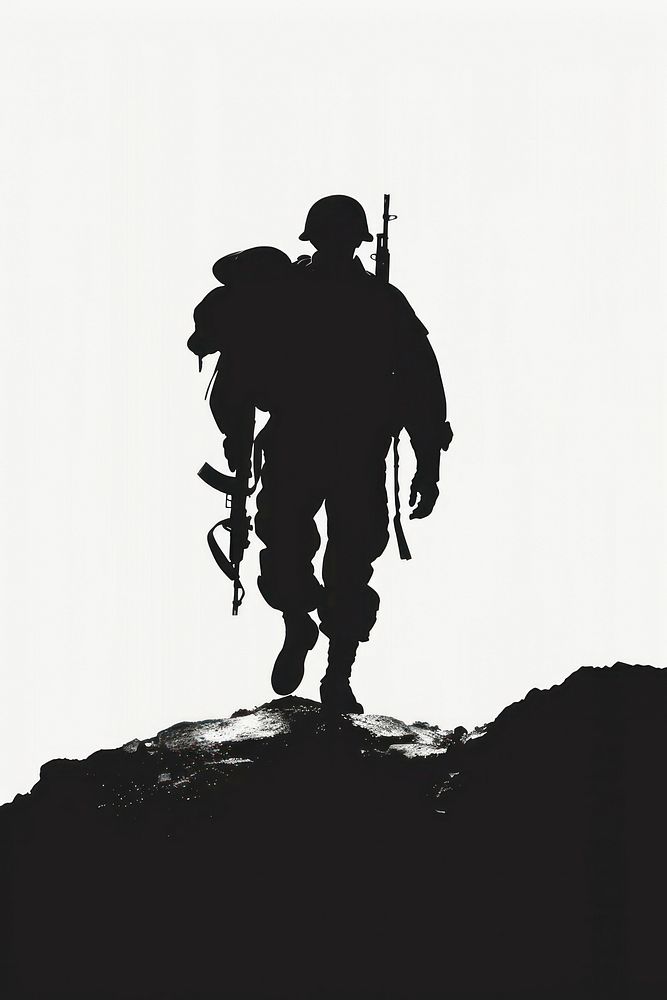 War clip art silhouette adult backlighting.