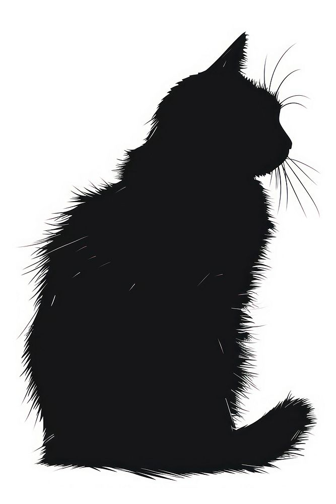 A black cat silhouette clip art mammal animal pet.
