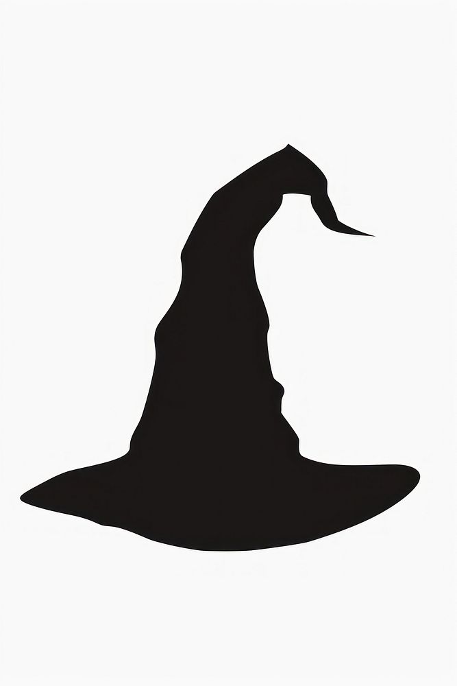 A witch hat silhouette clip art white background cartoon drawing.