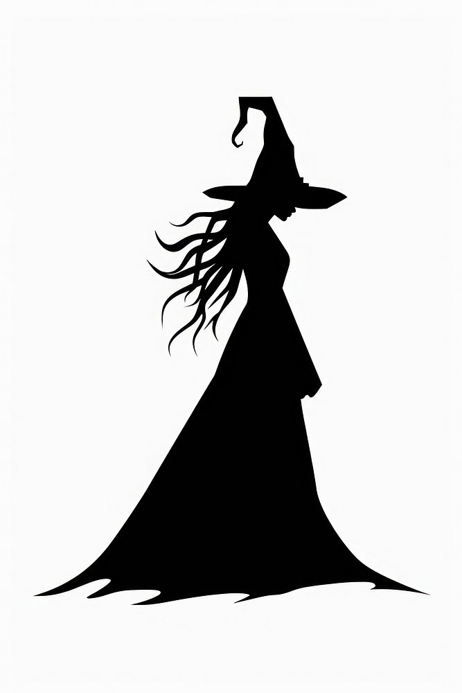 A witch silhouette clip art white background celebration publication.