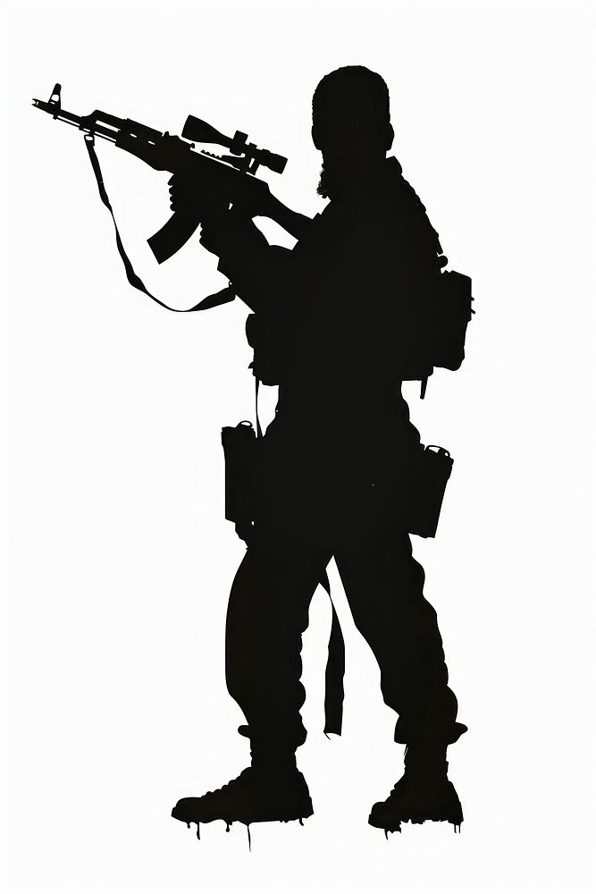 Army toy silhouette clip art weapon rifle adult.