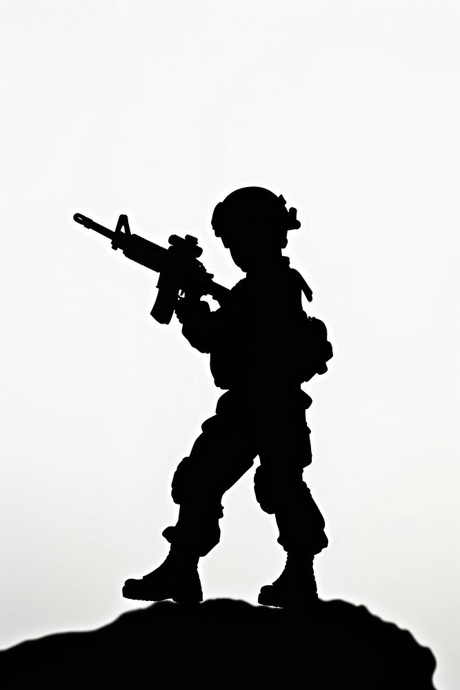 Army toy silhouette clip art military weapon rifle.