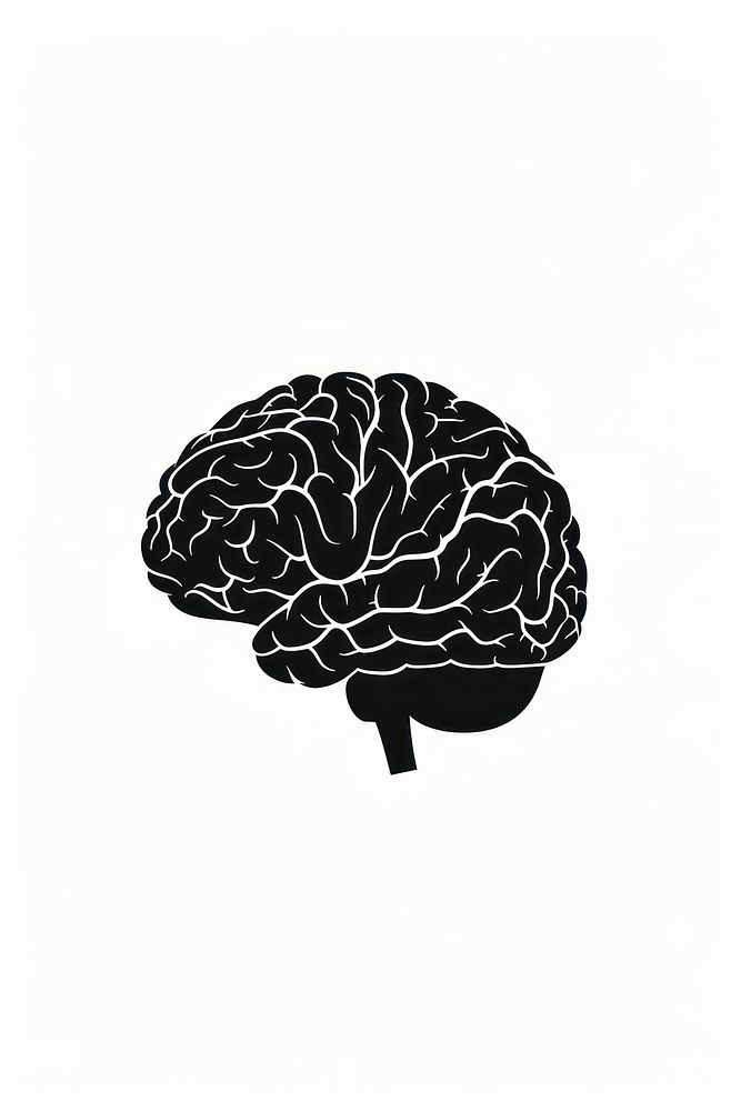 Brain silhouette clip art drawing sketch white background.