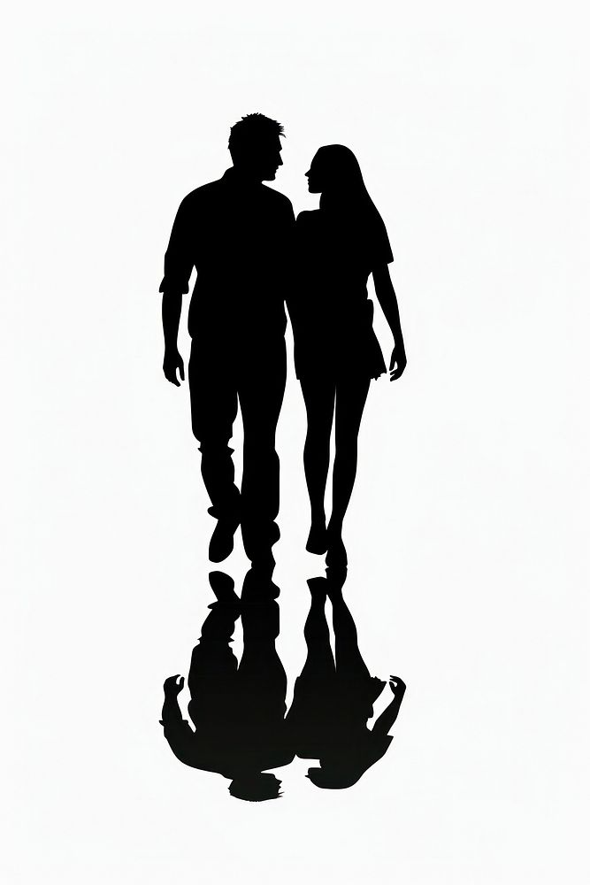 Couple silhouette clip art adult white background togetherness.