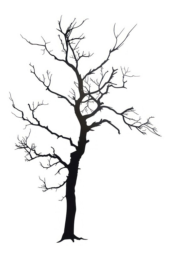 Dead tree silhouette clip art drawing sketch plant.