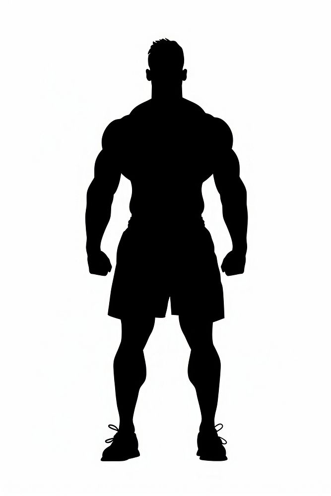 Fitness silhouette clip art adult white background bodybuilding.