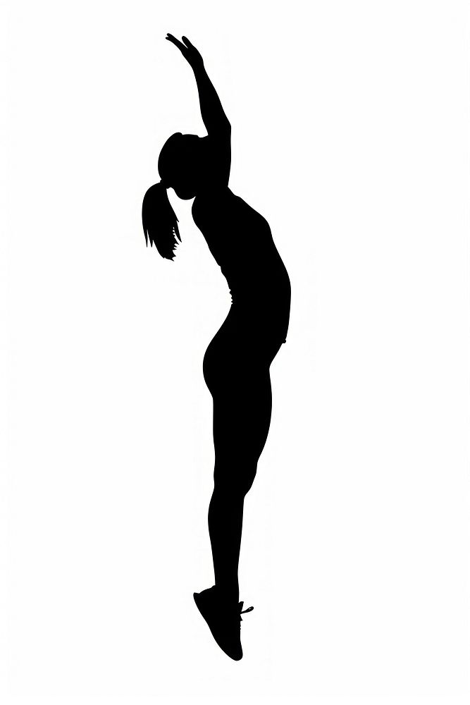 Fitness silhouette clip art dancing adult white background.