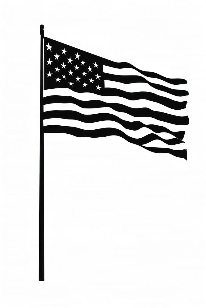 Flag silhouette clip art white independence patriotism.