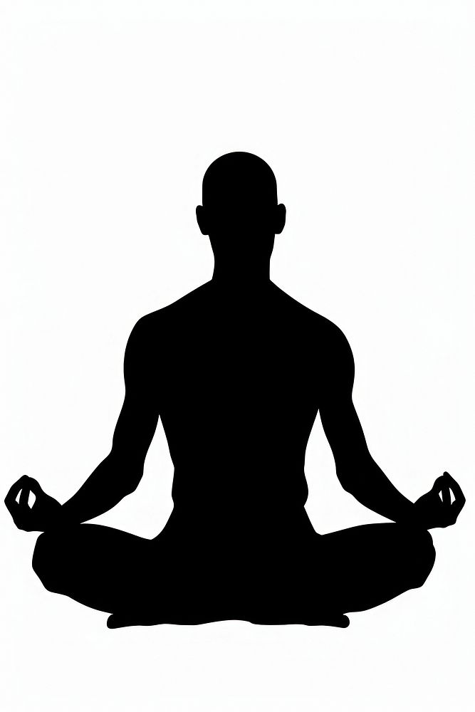 Man mannequin meditate symmetrically silhouette clip art sports adult yoga.