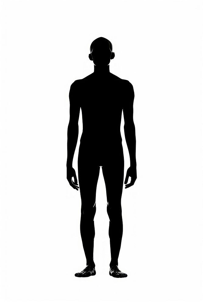 Man mannequin look up symmetrical silhouette clip art adult white background bodybuilding.