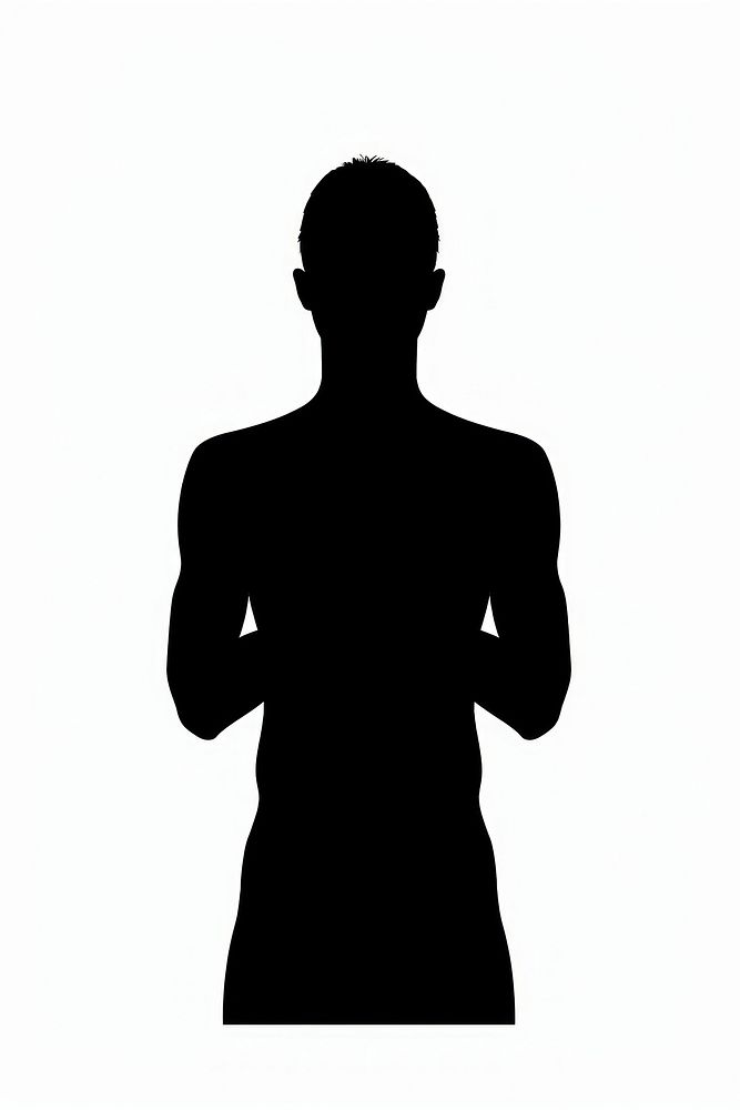 Man mannequin praying symmetrically silhouette clip art white adult white background.