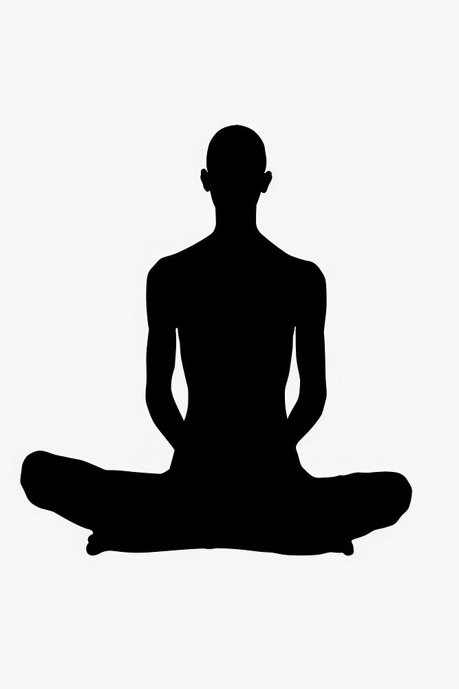 Man mannequin praying symmetrically silhouette clip art sports adult yoga.
