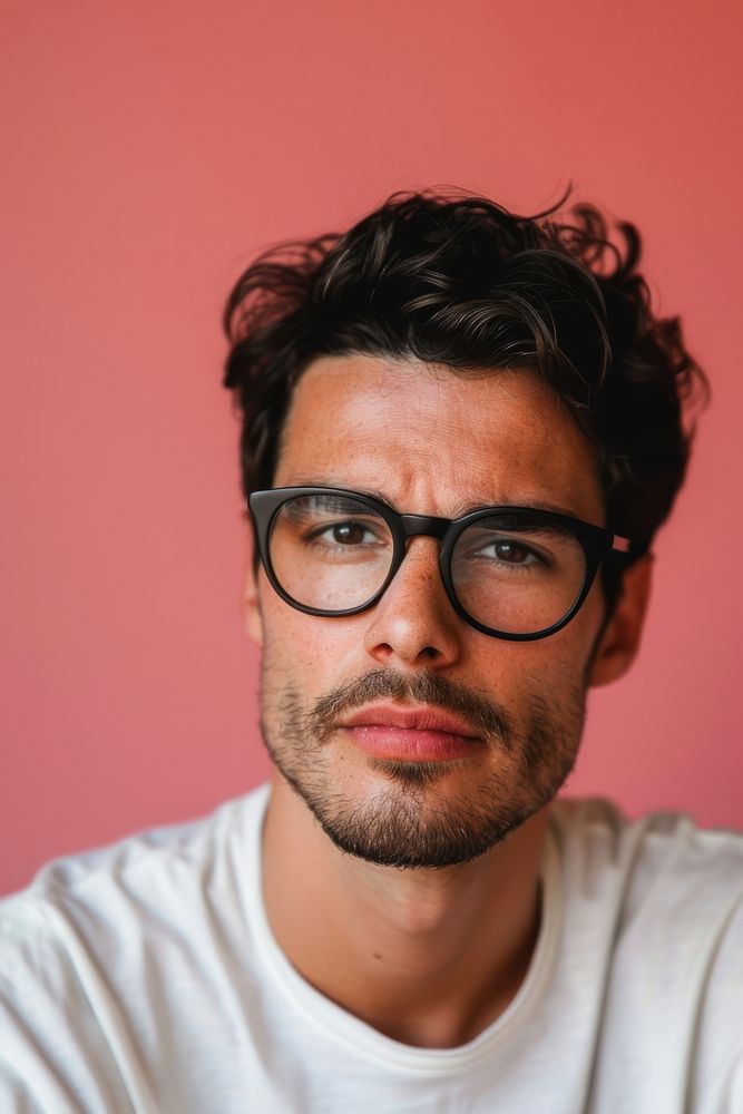 Man wearing glasses portrait looking adult.