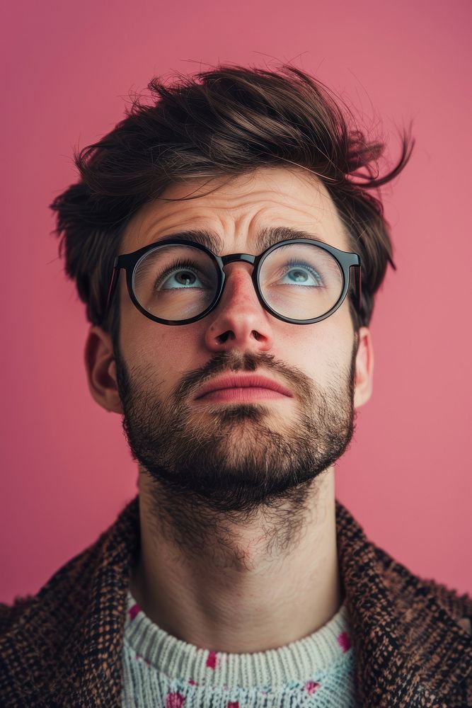 Man wearing glasses portrait looking beard.