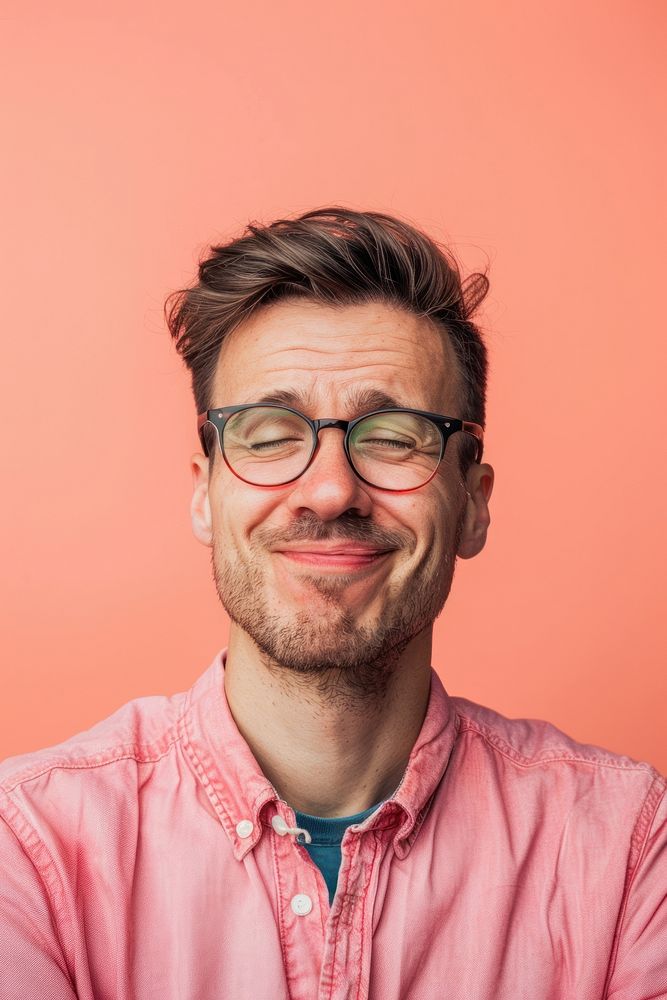 Man wearing glasses portrait adult smile.