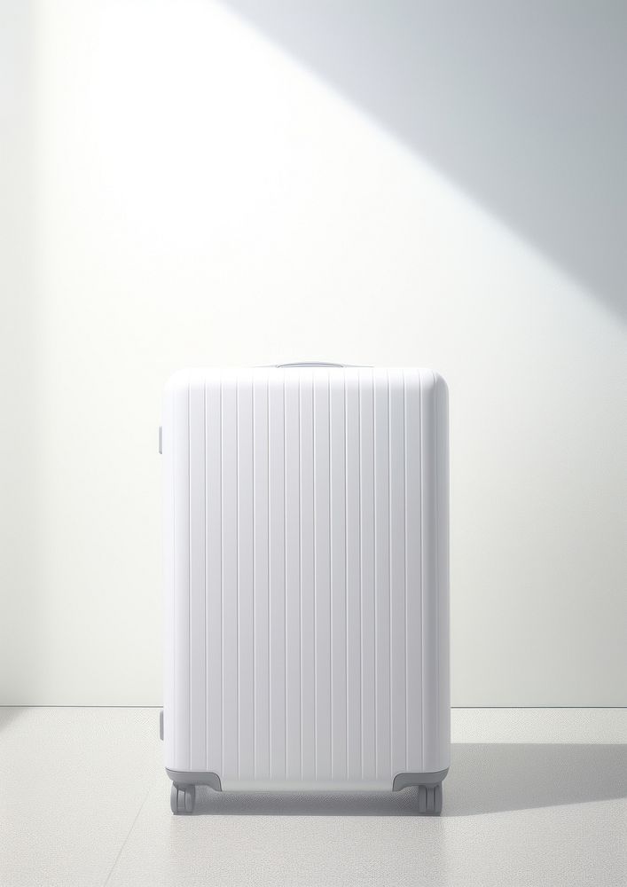 Simple white luggage mockup suitcase baggage.