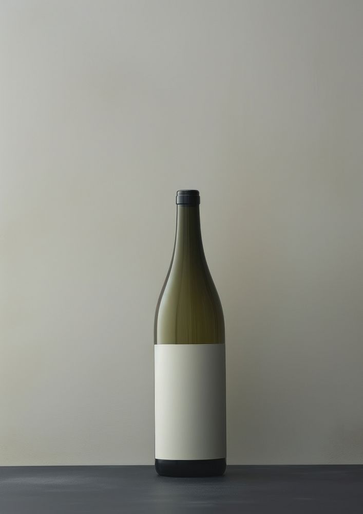 Wine bottle mockup beverage alcohol liquor.