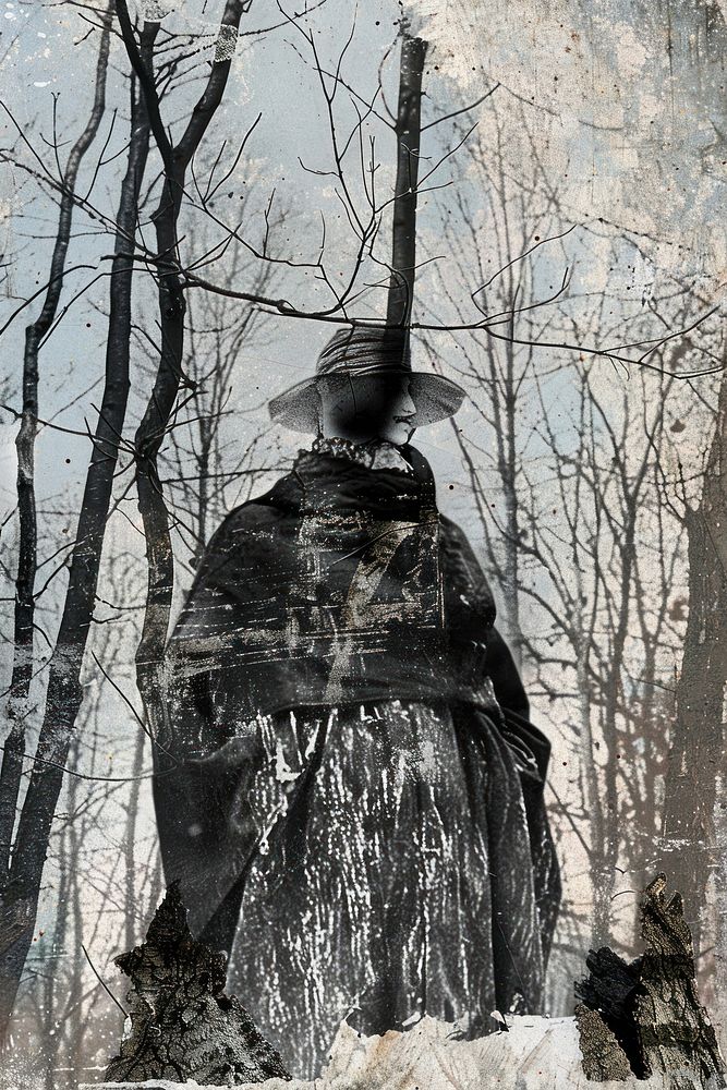 A witch ritual in the wood clothing fashion apparel.