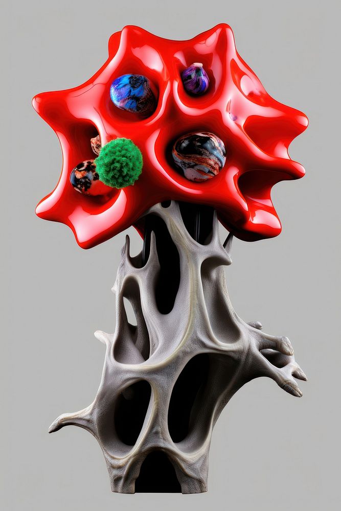 A sculpture biology abstract from made of different types of texture accessories accessory figurine.