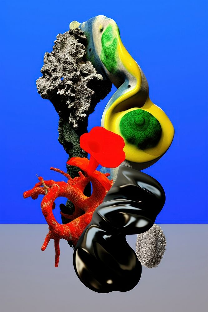 A sculpture biology abstract from made of different types of texture invertebrate lobster seafood.