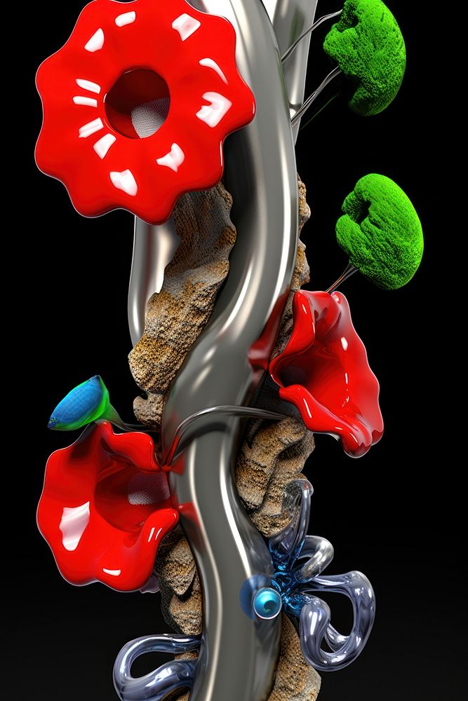 A sculpture biology abstract from made of different types of texture flower accessories accessory.