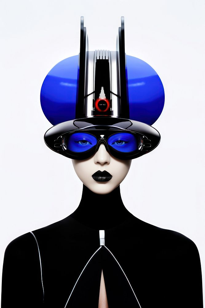 Fashion photography representing of futuristic cybernatic accessories publication accessory.