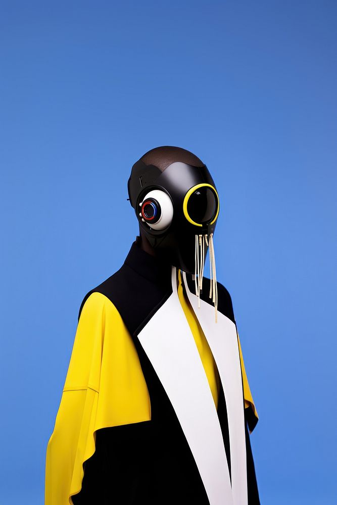 Fashion photography representing of futuristic cybernatic person human.