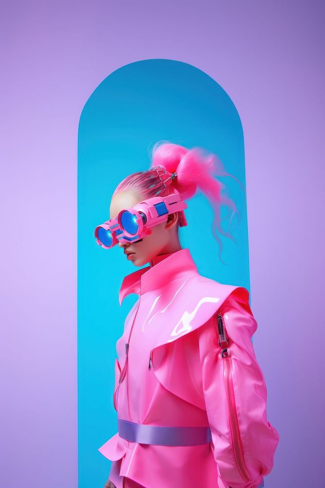 Fashion photography representing of futuristic cybernatic accessories accessory clothing.