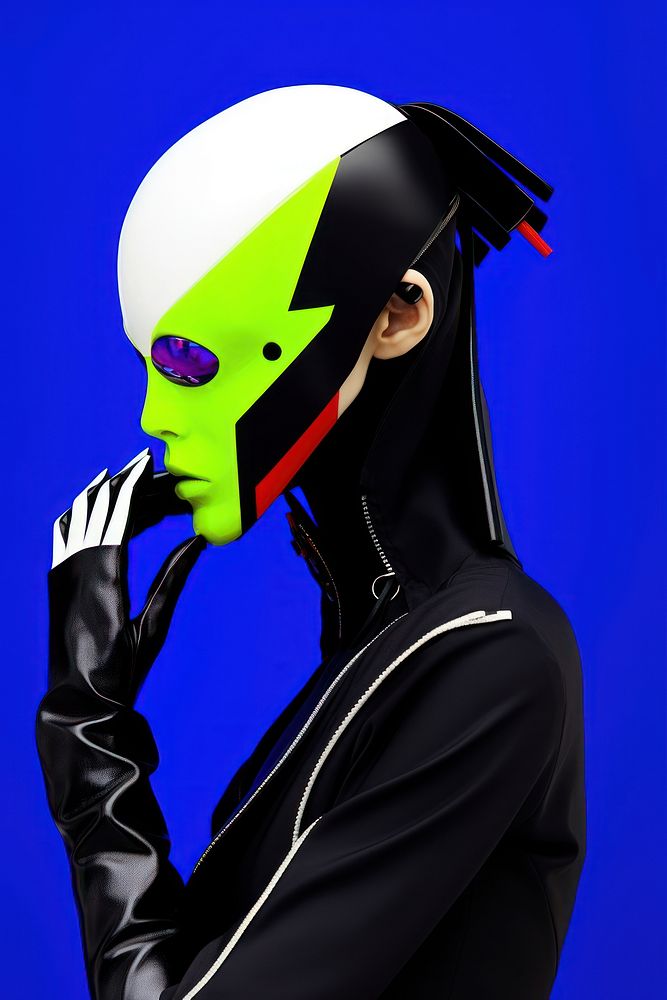 Fashion photography representing of futuristic cybernatic people person female.
