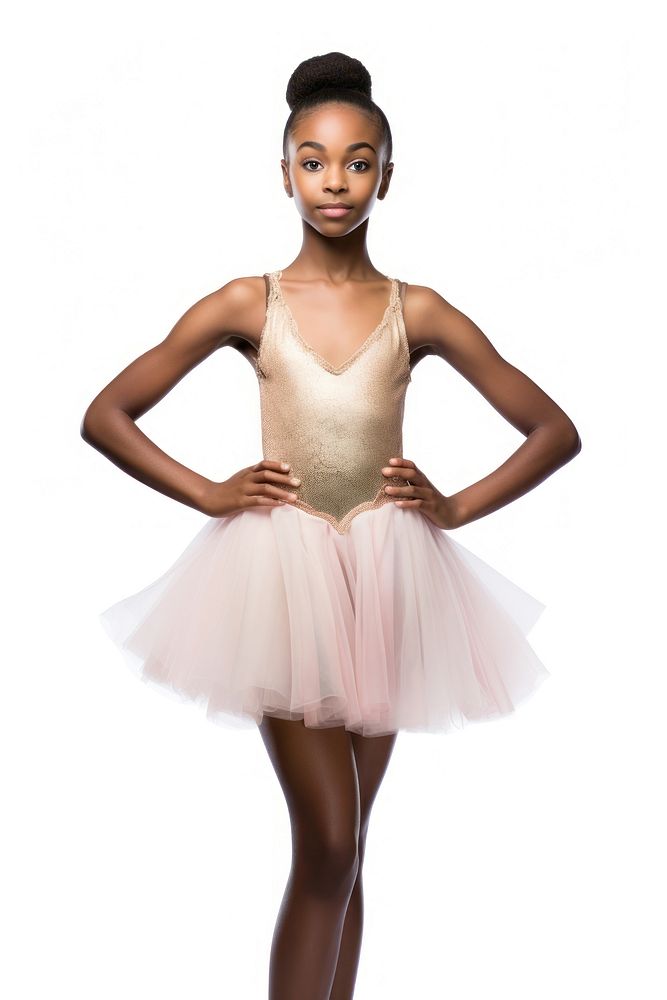 African girl ballerina recreation dancing person.