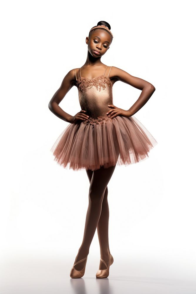 African girl ballerina recreation dancing person.