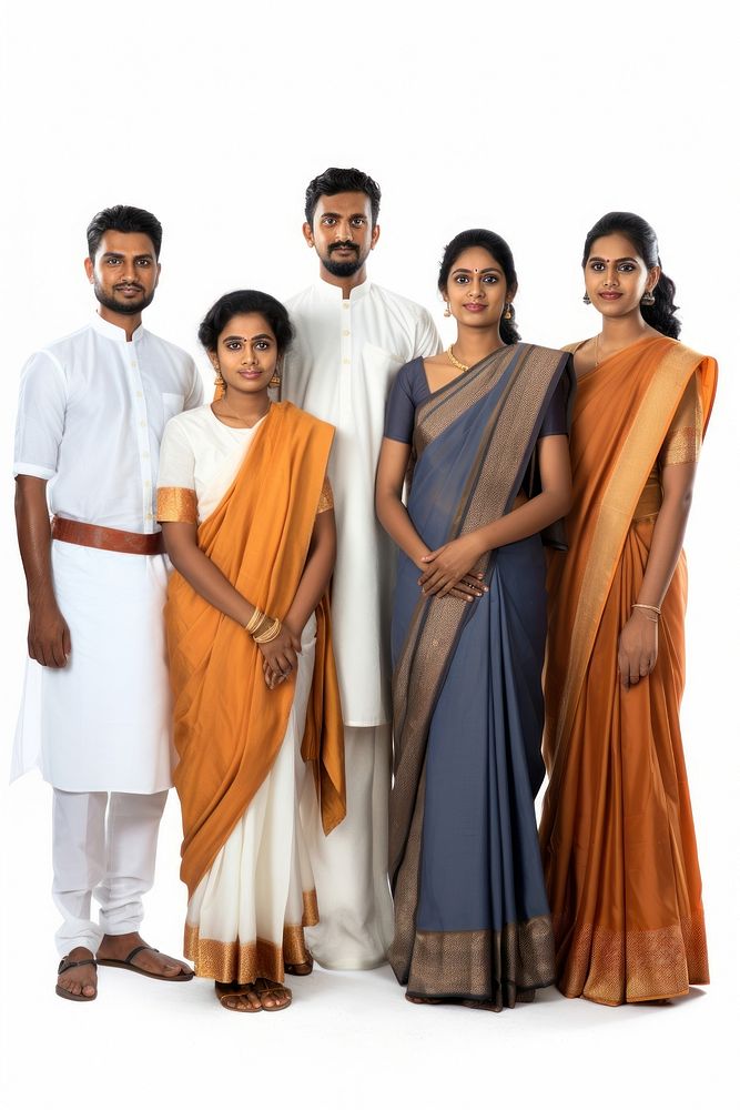 People wearing traditional Sri Lankan clothing accessories groupshot accessory.