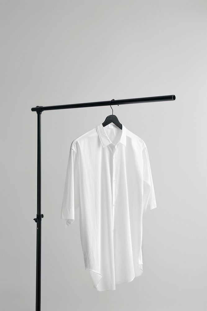 White shirt Mockup clothing apparel sleeve.