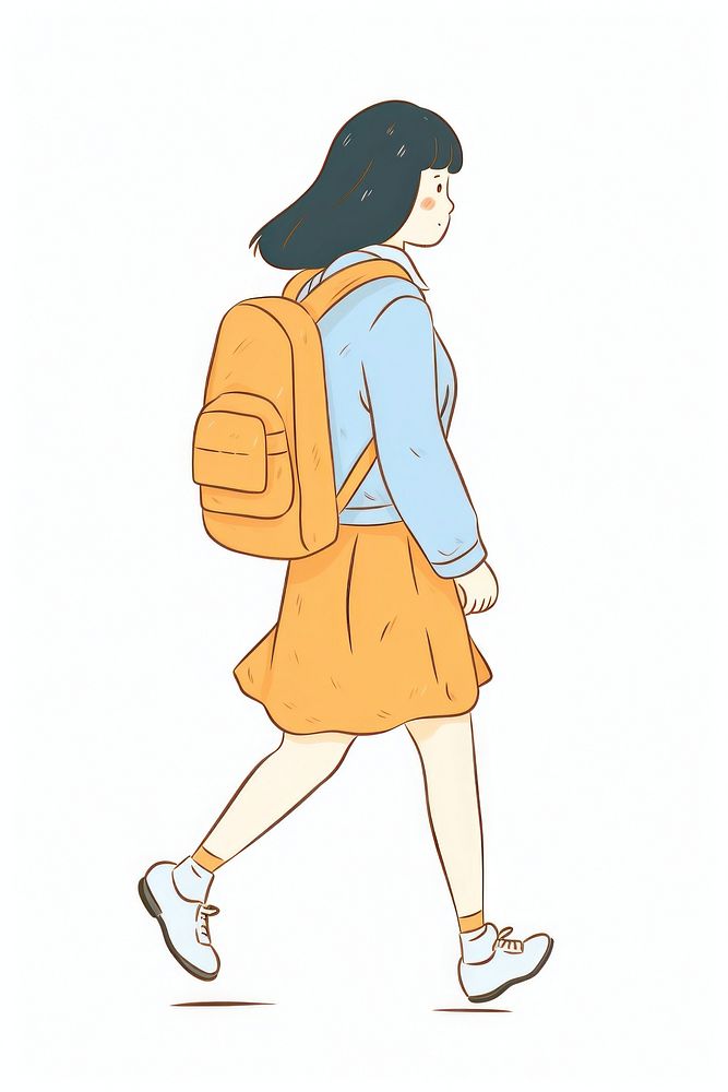 Backpack walking art illustrated.