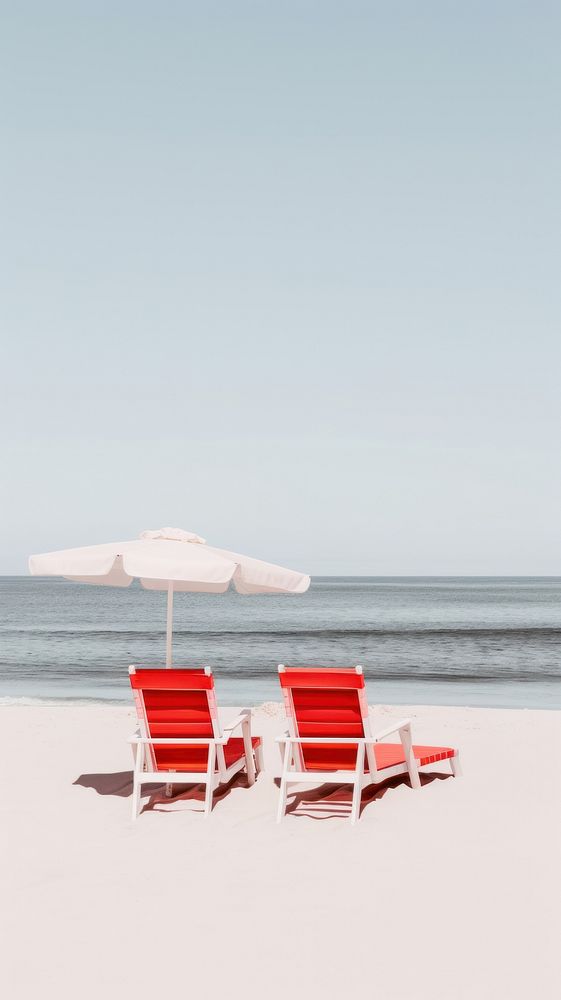High contrast beach furniture outdoors horizon.