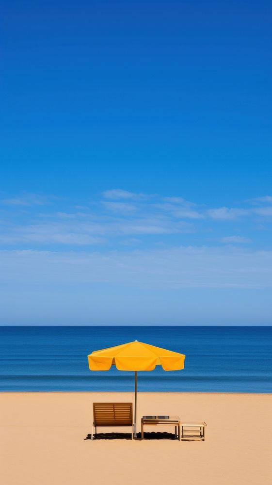 High contrast beach furniture outdoors horizon.
