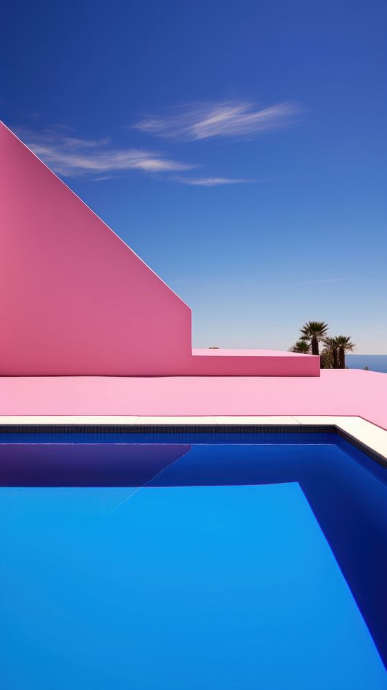 Pink swimming pool architecture outdoors nature.