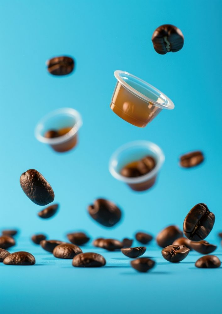 Coffee capsules coffee beans medication beverage.