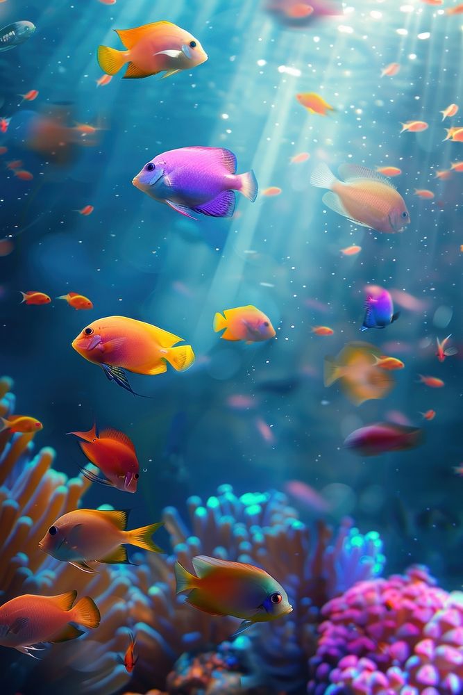 Fish undersea aquarium outdoors aquatic.