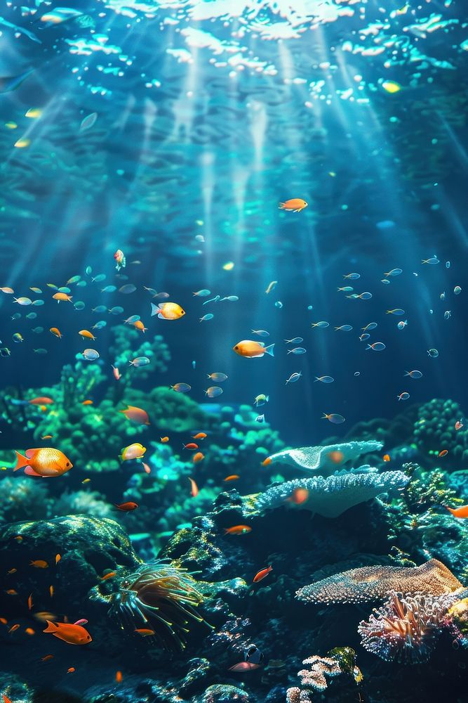 Fish undersea underwater outdoors aquarium.