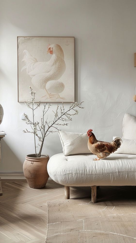 Chicken animal furniture painting.