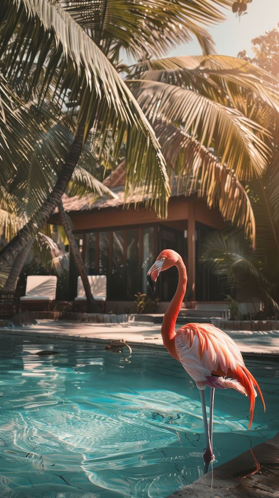 Flamingo animal pool furniture.