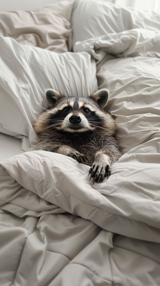 Raccoon animal bed furniture.