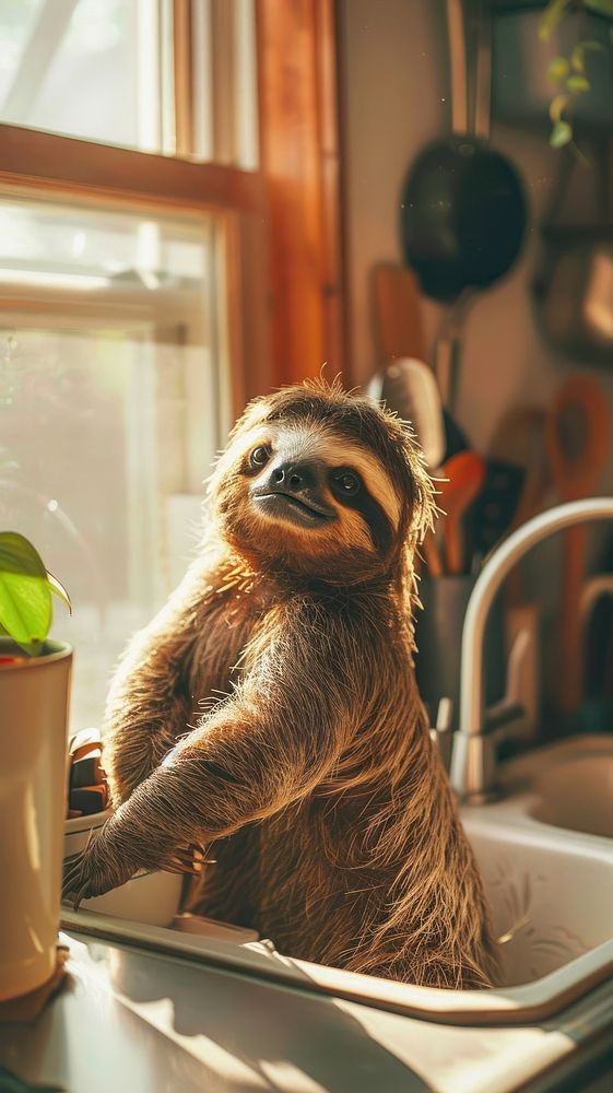 Animal sloth wildlife mammal.