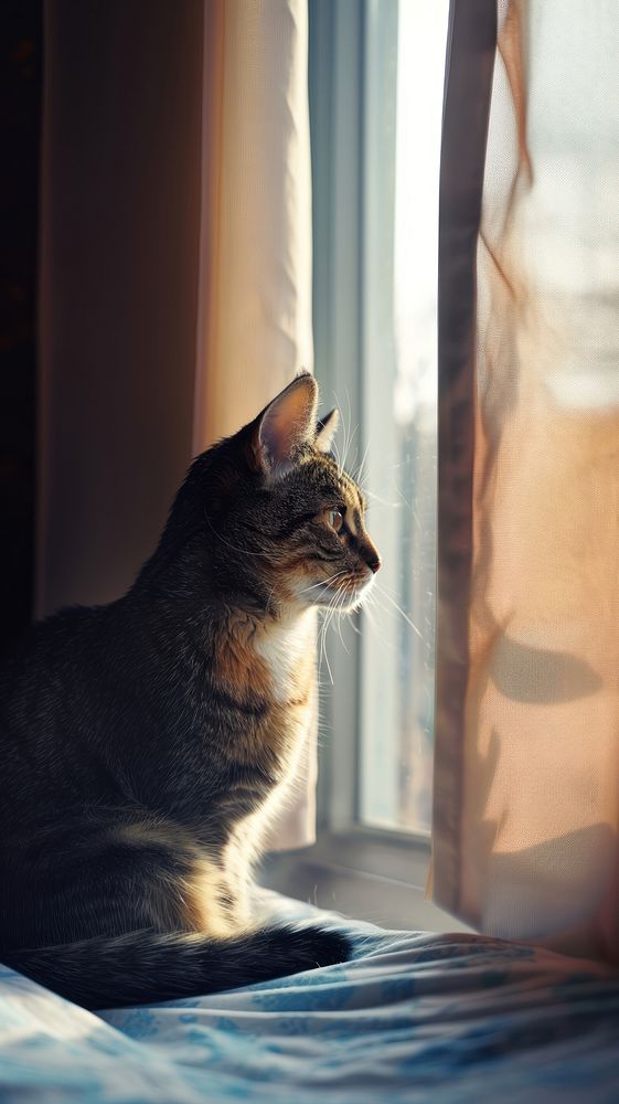 Animal cat windowsill mammal.