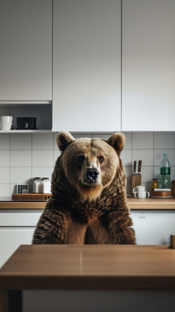Bear wildlife kitchen animal.