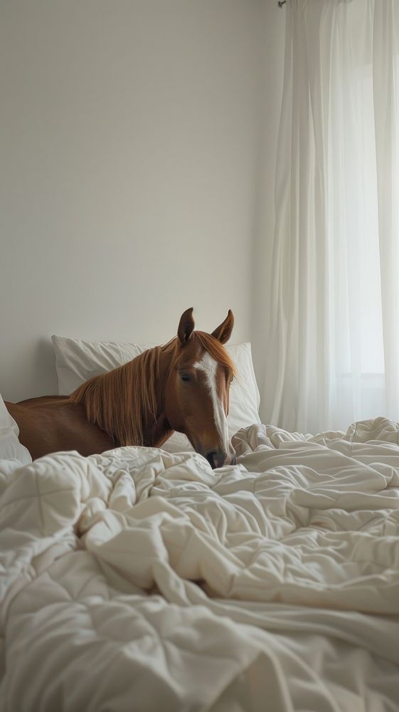 Horse animal room bed.