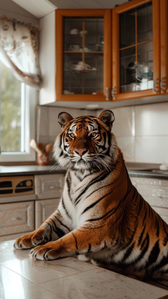 Tiger wildlife animal furniture.