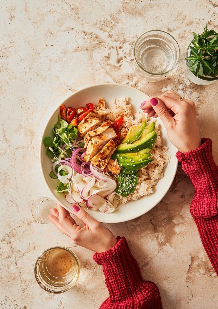 An epic salad bowl food brunch plate.