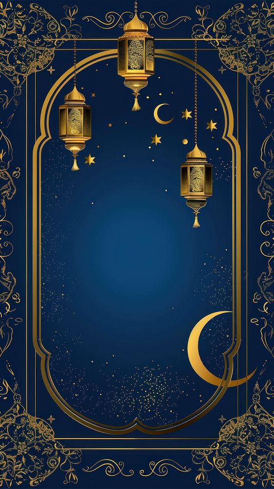 Illustration design Eid Mubarak chandelier lamp.
